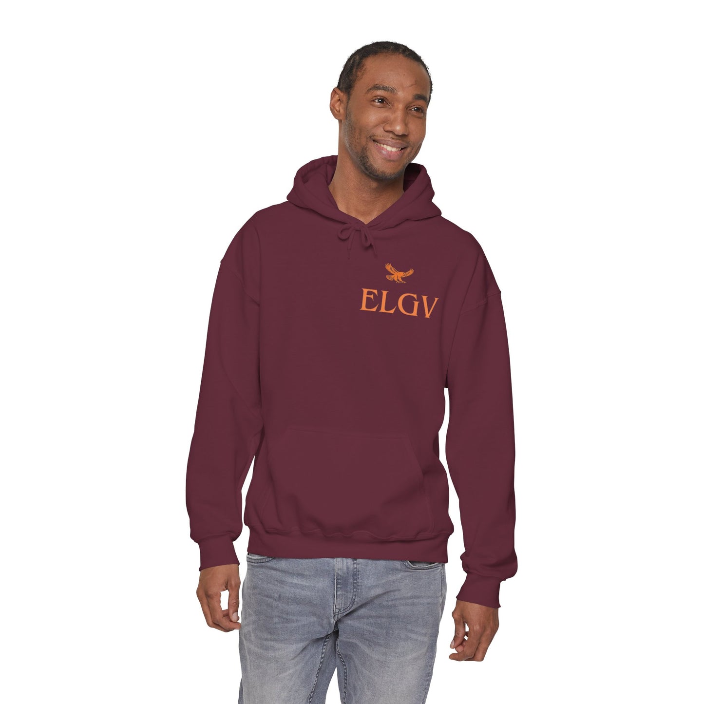 “Side ELGV logo orange” hoodie