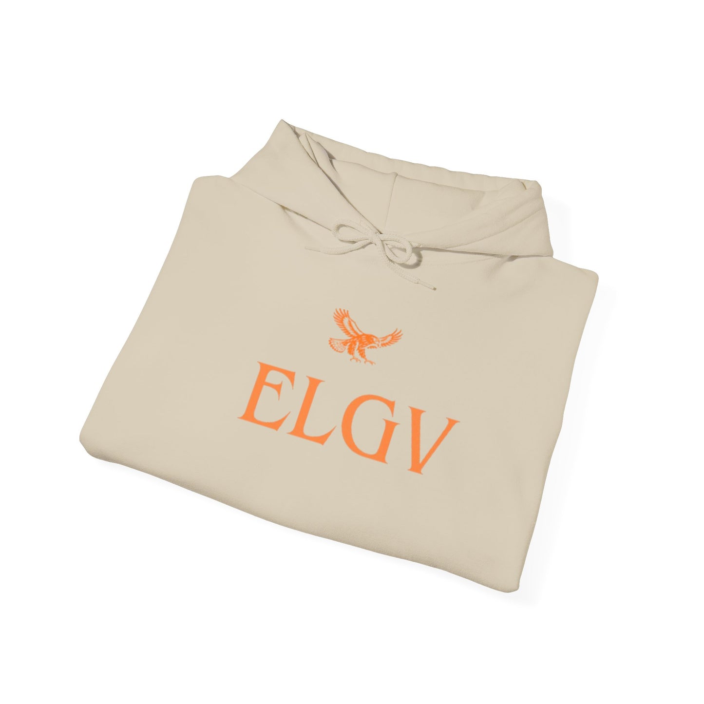 “Center ELGV logo orange” hoodie