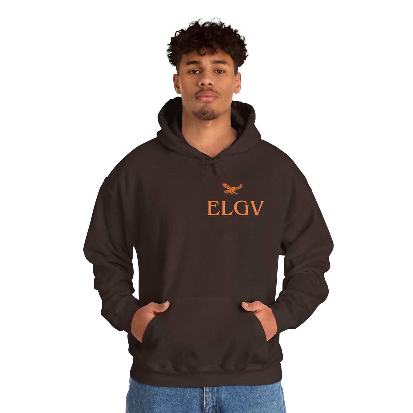 “Side ELGV logo orange” hoodie