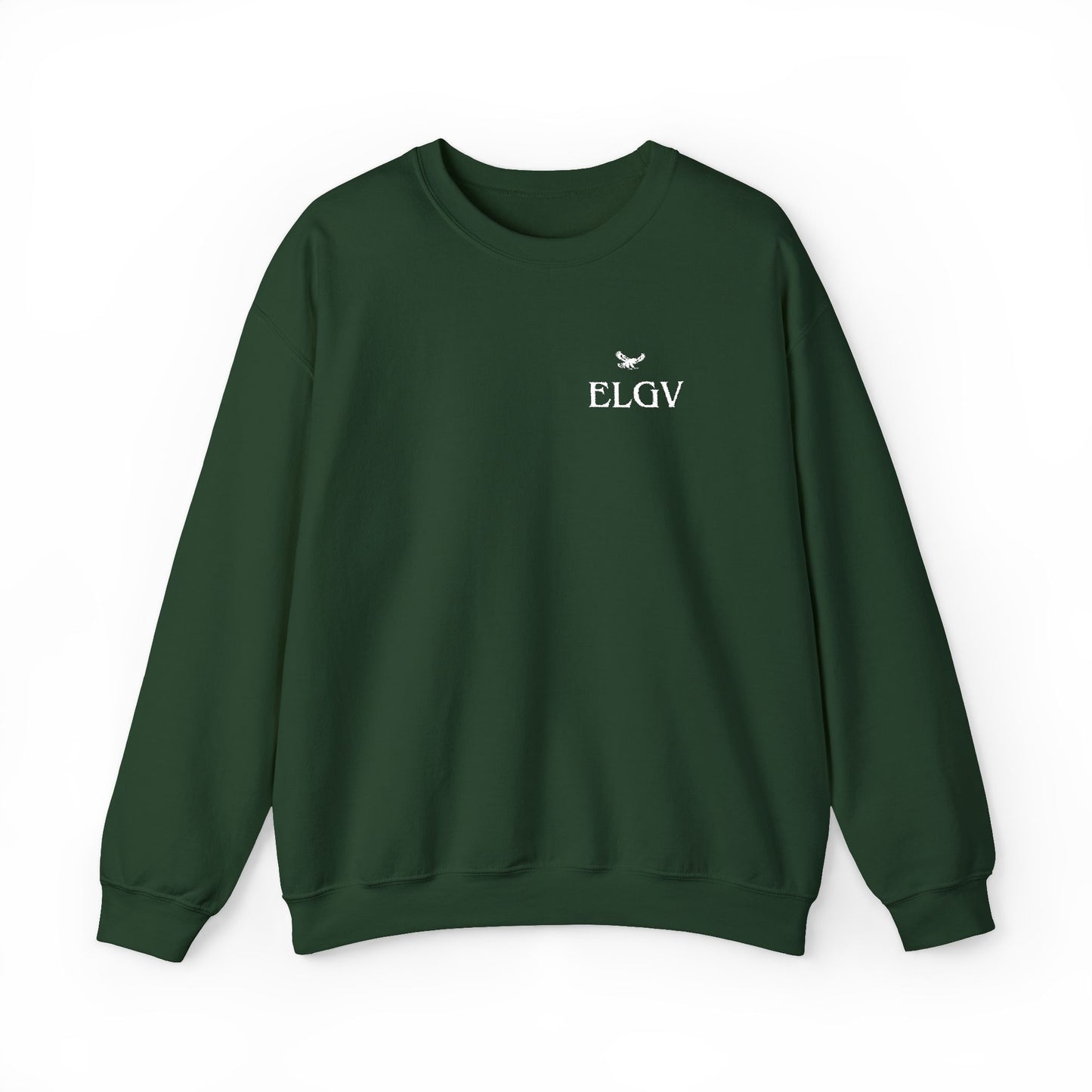 “Side ELGV logo deluxe whte” sweatshirt