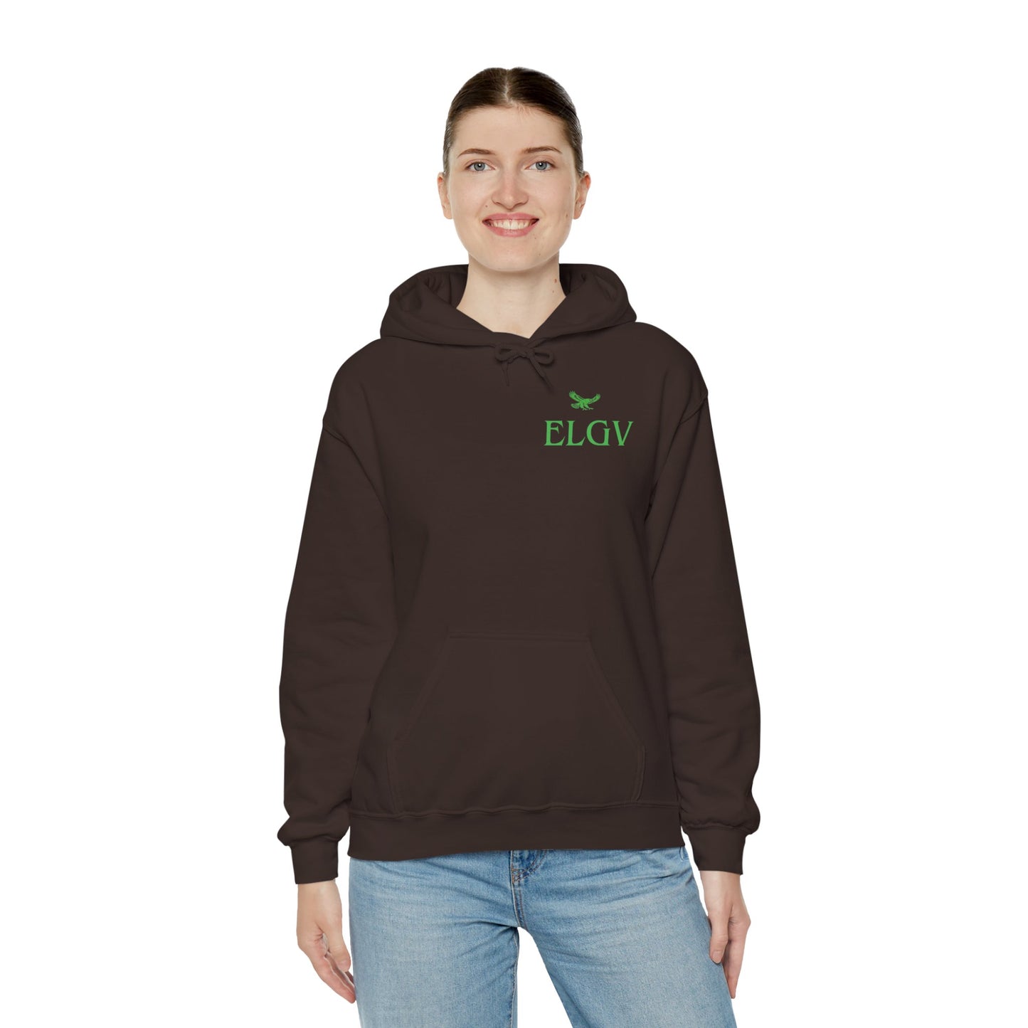 “Side ELGV logo green” hoodie