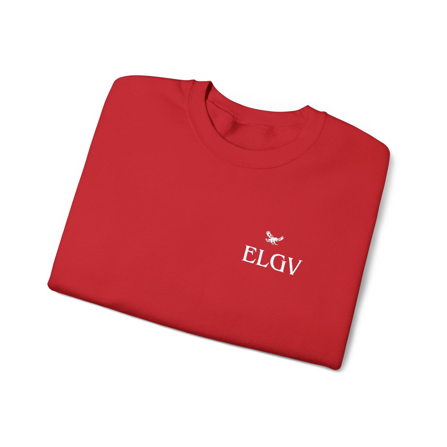 “Side ELGV logo deluxe whte” sweatshirt