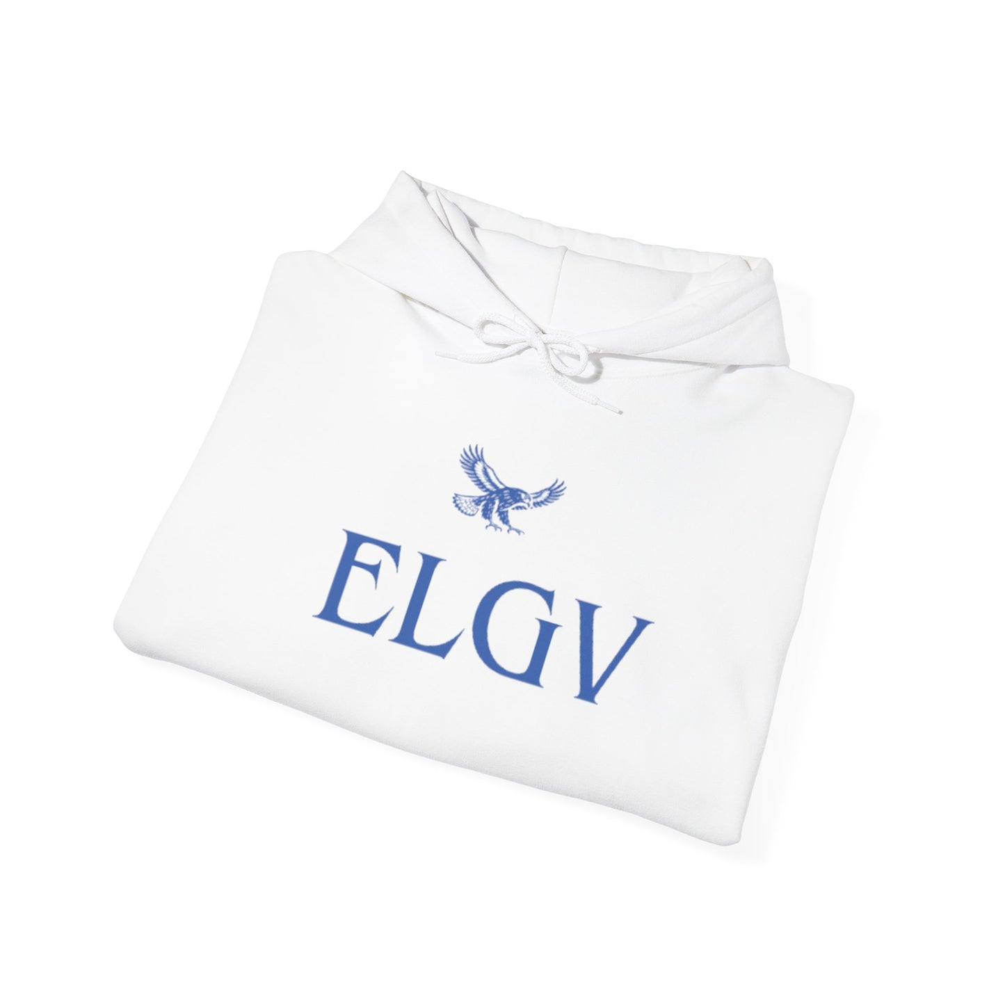 “Center ELGV logo blue” hoodie