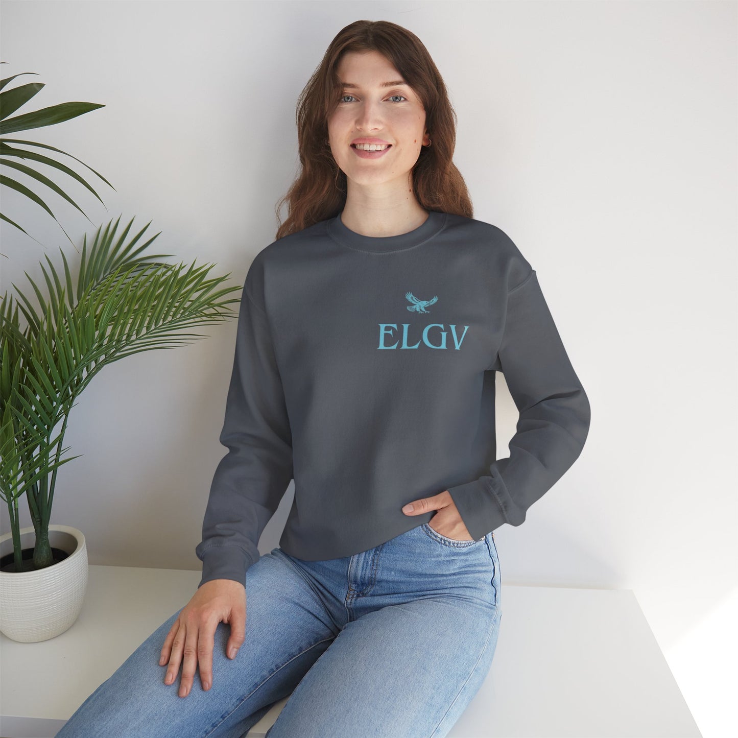“Side ELGV logo aqua” sweatshirt