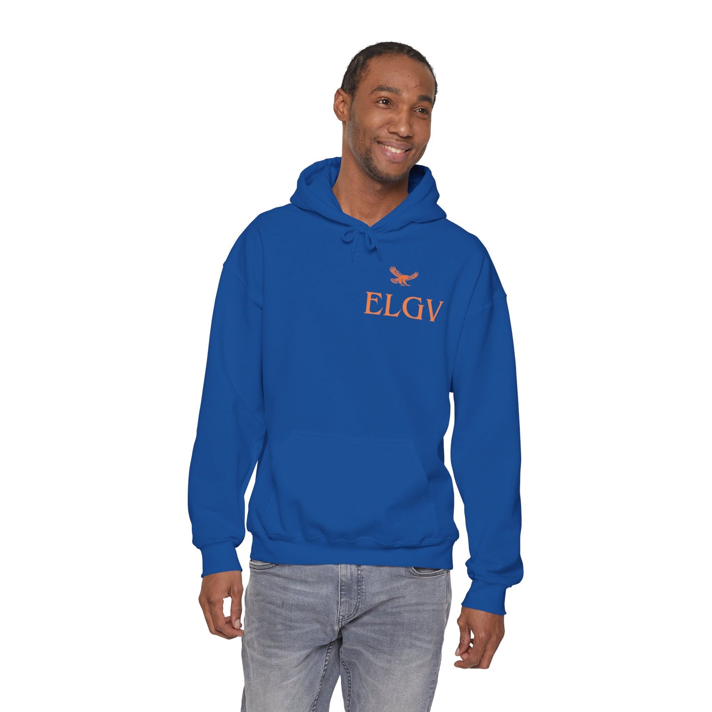 “Side ELGV logo orange” hoodie