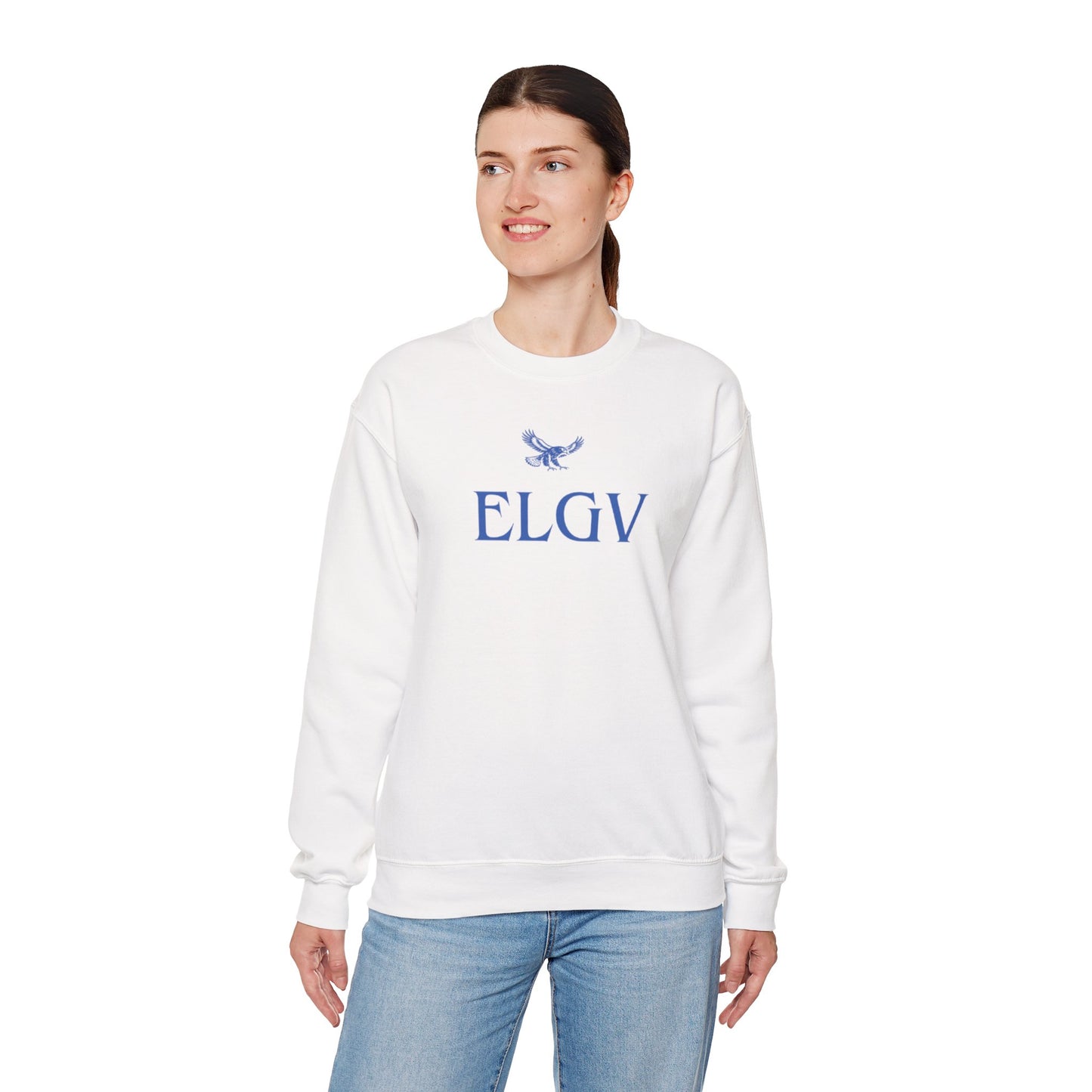 “Center ELGV logo blue” sweatshirt