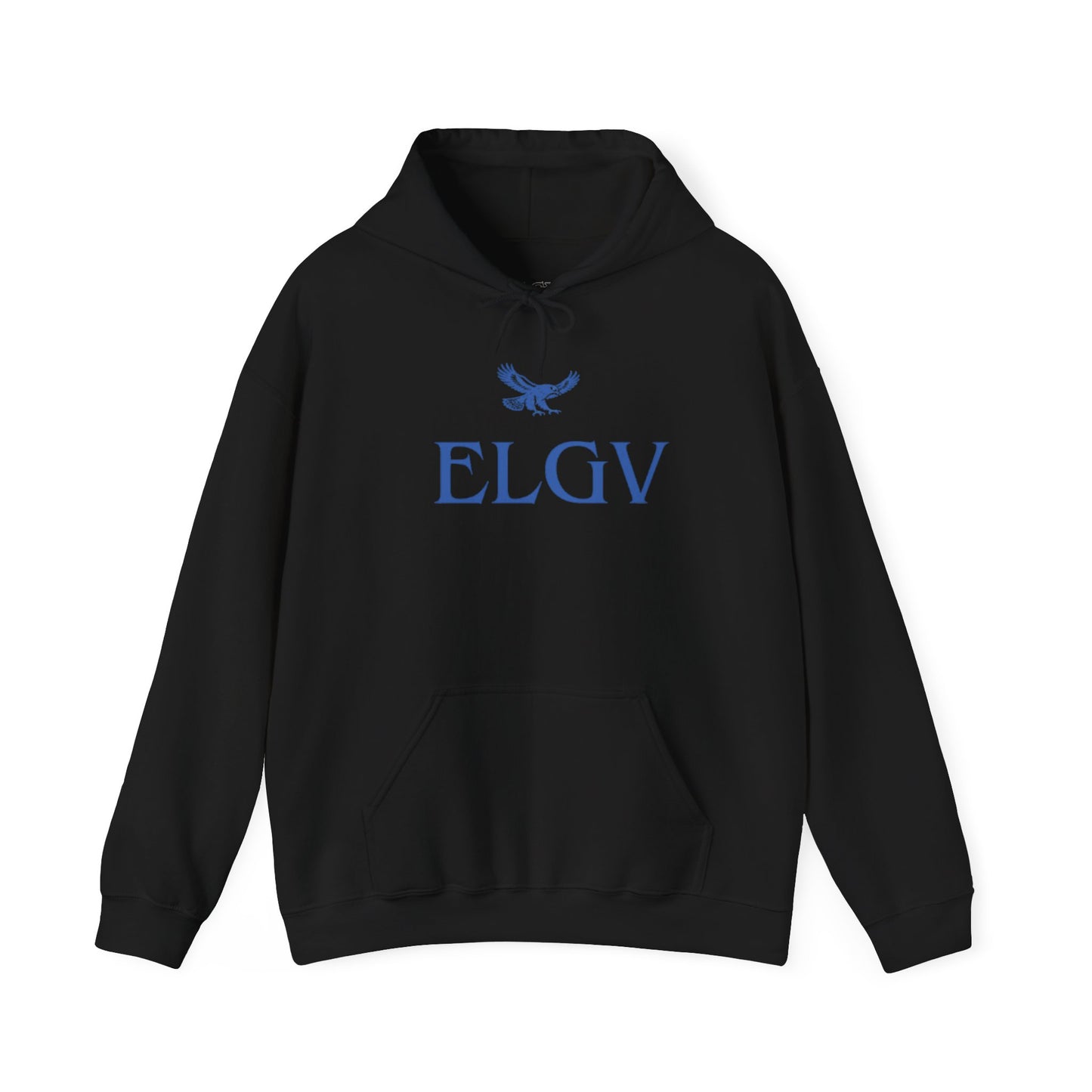 “Center ELGV logo blue” hoodie