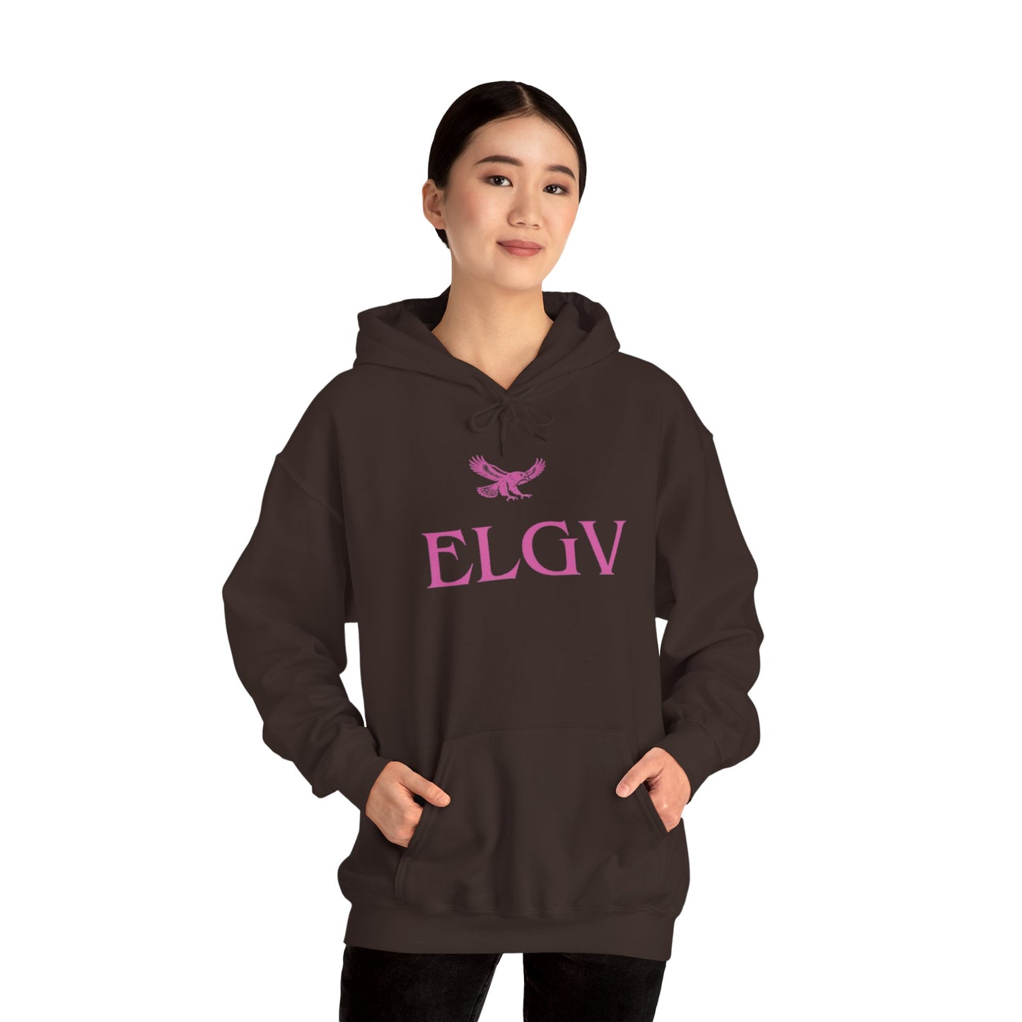 “Center ELGV logo pink” hoodie